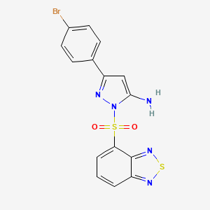 molecular formula C15H10BrN5O2S2 B1245720 2-(2,1,3-Benzothiadiazol-4-ylsulfonyl)-5-(4-bromophenyl)-3-pyrazolamine 