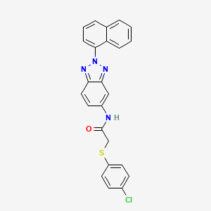 2-[(4-chlorophenyl)sulfanyl]-N-[2-(naphthalen-1-yl)-2H-benzotriazol-5-yl]acetamide