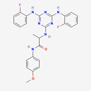 N~2~-{4,6-bis[(2-fluorophenyl)amino]-1,3,5-triazin-2-yl}-N-(4-methoxyphenyl)alaninamide