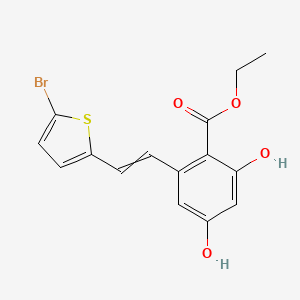 Ethyl 2-[(E)-2-(5-bromo-2-thienyl)vinyl]-4,6-dihydroxy-benzoate