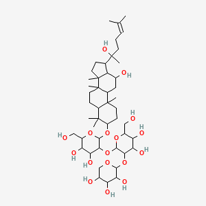 2-({2-[(4,5-dihydroxy-2-{[11-hydroxy-1-(2-hydroxy-6-methylhept-5-en-2-yl)-3a,3b,6,6,9a-pentamethyl-dodecahydro-1H-cyclopenta[a]phenanthren-7-yl]oxy}-6-(hydroxymethyl)oxan-3-yl)oxy]-4,5-dihydroxy-6-(hydroxymethyl)oxan-3-yl}oxy)oxane-3,4,5-triol