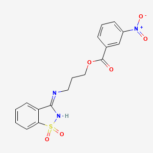 3-[(1,1-Dioxido-1,2-benzothiazol-3-yl)amino]propyl 3-nitrobenzoate