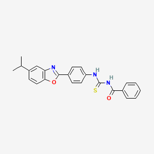 N-({4-[5-(propan-2-yl)-1,3-benzoxazol-2-yl]phenyl}carbamothioyl)benzamide