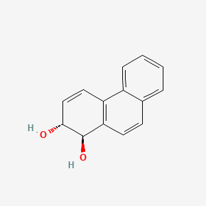 molecular formula C14H12O2 B1245725 (1R,2R)-1,2-dihydrophenanthrene-1,2-diol 