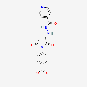 molecular formula C18H16N4O5 B12457289 Methyl 4-{2,5-dioxo-3-[2-(pyridin-4-ylcarbonyl)hydrazinyl]pyrrolidin-1-yl}benzoate 