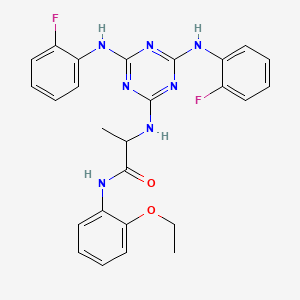 N~2~-{4,6-bis[(2-fluorophenyl)amino]-1,3,5-triazin-2-yl}-N-(2-ethoxyphenyl)alaninamide