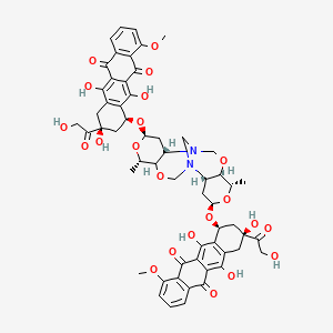 (7S,9S)-7-[[(2S,4R,6S,7R,11S,13R,15S,16R)-6,15-dimethyl-13-[[(1S,3S)-3,5,12-trihydroxy-3-(2-hydroxyacetyl)-10-methoxy-6,11-dioxo-2,4-dihydro-1H-tetracen-1-yl]oxy]-5,8,14,17-tetraoxa-1,10-diazatetracyclo[8.8.1.02,7.011,16]nonadecan-4-yl]oxy]-6,9,11-trihydroxy-9-(2-hydroxyacetyl)-4-methoxy-8,10-dihydro-7H-tetracene-5,12-dione