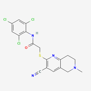 2-[(3-cyano-6-methyl-7,8-dihydro-5H-1,6-naphthyridin-2-yl)sulfanyl]-N-(2,4,6-trichlorophenyl)acetamide