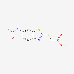 molecular formula C12H12N2O3S2 B12457465 (6-Acetylamino-benzothiazol-2-ylsulfanyl)-acetic acid methyl ester CAS No. 207853-76-7