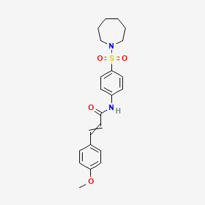 molecular formula C22H26N2O4S B12457477 (E)-N-(4-(azepan-1-ylsulfonyl)phenyl)-3-(4-methoxyphenyl)acrylamide 