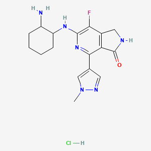 6-[(2-aminocyclohexyl)amino]-7-fluoro-4-(1-methylpyrazol-4-yl)-1H,2H-pyrrolo[3,4-c]pyridin-3-one hydrochloride