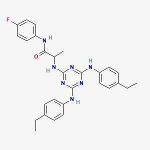 N~2~-{4,6-bis[(4-ethylphenyl)amino]-1,3,5-triazin-2-yl}-N-(4-fluorophenyl)alaninamide