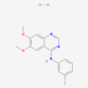 molecular formula C16H15ClIN3O2 B12457508 N-(3-iodophenyl)-6,7-dimethoxyquinazolin-4-amine hydrochloride 