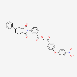 2-[4-(4-nitrophenoxy)phenyl]-2-oxoethyl 3-(1,3-dioxo-5-phenyloctahydro-2H-isoindol-2-yl)benzoate