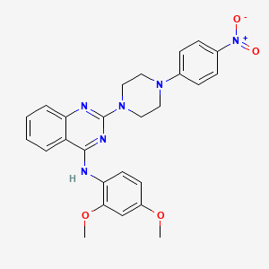 molecular formula C26H26N6O4 B12457558 N-(2,4-dimethoxyphenyl)-2-[4-(4-nitrophenyl)piperazin-1-yl]quinazolin-4-amine 