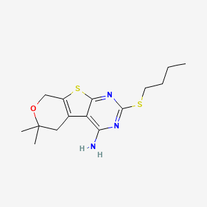 5-butylsulfanyl-12,12-dimethyl-11-oxa-8-thia-4,6-diazatricyclo[7.4.0.02,7]trideca-1(9),2,4,6-tetraen-3-amine