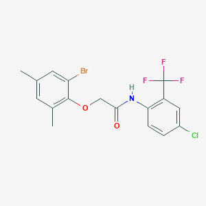 2-(2-bromo-4,6-dimethylphenoxy)-N-[4-chloro-2-(trifluoromethyl)phenyl]acetamide