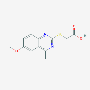 molecular formula C12H12N2O3S B12457605 [(6-Methoxy-4-methylquinazolin-2-yl)sulfanyl]acetic acid 