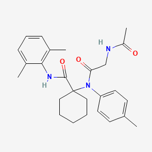 1-[(N-acetylglycyl)(4-methylphenyl)amino]-N-(2,6-dimethylphenyl)cyclohexanecarboxamide