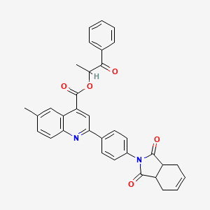 1-oxo-1-phenylpropan-2-yl 2-[4-(1,3-dioxo-1,3,3a,4,7,7a-hexahydro-2H-isoindol-2-yl)phenyl]-6-methylquinoline-4-carboxylate