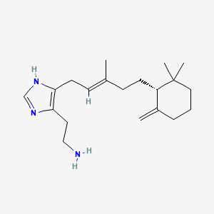 molecular formula C20H33N3 B1245771 2-[5-[(E)-5-[(1R)-2,2-dimethyl-6-methylidenecyclohexyl]-3-methylpent-2-enyl]-1H-imidazol-4-yl]ethanamine 