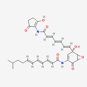 (2E,4E,6E)-N-[(5S)-5-hydroxy-5-[(1E,3E,5E)-7-[(2-hydroxy-5-oxocyclopenten-1-yl)amino]-7-oxohepta-1,3,5-trienyl]-2-oxo-7-oxabicyclo[4.1.0]hept-3-en-3-yl]-10-methylundeca-2,4,6-trienamide