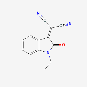 molecular formula C13H9N3O B12457721 2-(1-Ethyl-2-oxoindol-3-ylidene)propanedinitrile 