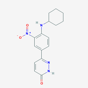 molecular formula C16H18N4O3 B12457726 6-[4-(cyclohexylamino)-3-nitrophenyl]pyridazin-3(2H)-one 