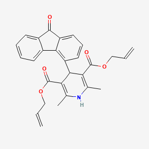 molecular formula C28H25NO5 B1245773 Fluodipine 