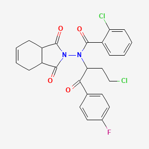 2-chloro-N-[4-chloro-1-(4-fluorophenyl)-1-oxobutan-2-yl]-N-(1,3-dioxo-1,3,3a,4,7,7a-hexahydro-2H-isoindol-2-yl)benzamide