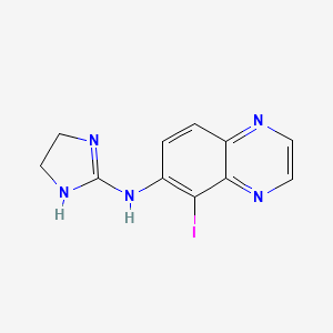 molecular formula C11H10IN5 B1245779 6-Quinoxalinamine, N-(4,5-dihydro-1H-imidazol-2-yl)-5-iodo- CAS No. 91147-44-3