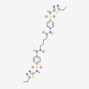 N,N'-bis{4-[(5-ethyl-1,3,4-thiadiazol-2-yl)sulfamoyl]phenyl}hexanediamide