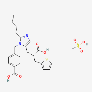 4-[[2-Butyl-5-(2-carboxy-3-thiophen-2-ylprop-1-enyl)imidazol-1-yl]methyl]benzoic acid;methanesulfonic acid