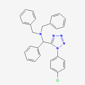 molecular formula C28H24ClN5 B12457820 N,N-dibenzyl-1-[1-(4-chlorophenyl)-1H-tetrazol-5-yl]-1-phenylmethanamine 