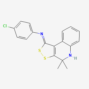 4-chloro-N-[(1E)-4,4-dimethyl-4,5-dihydro-1H-[1,2]dithiolo[3,4-c]quinolin-1-ylidene]aniline