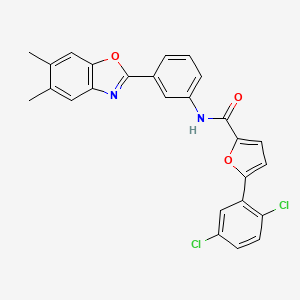 5-(2,5-dichlorophenyl)-N-[3-(5,6-dimethyl-1,3-benzoxazol-2-yl)phenyl]furan-2-carboxamide