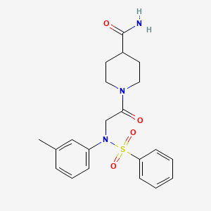 1-[N-(3-methylphenyl)-N-(phenylsulfonyl)glycyl]piperidine-4-carboxamide