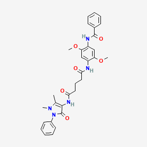 N-{2,5-dimethoxy-4-[(phenylcarbonyl)amino]phenyl}-N'-(1,5-dimethyl-3-oxo-2-phenyl-2,3-dihydro-1H-pyrazol-4-yl)pentanediamide