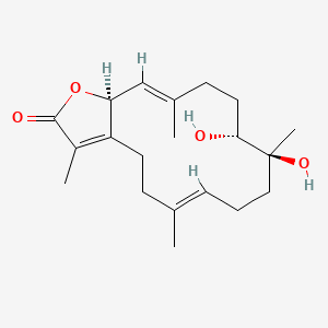 molecular formula C20H30O4 B1245791 7alpha,8beta-Dihydroxydeepoxysarcophine 