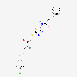 N-{5-[(2-{[2-(4-chlorophenoxy)ethyl]amino}-2-oxoethyl)sulfanyl]-1,3,4-thiadiazol-2-yl}-3-phenylpropanamide