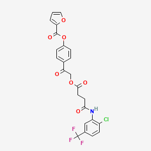 4-{[(4-{[2-Chloro-5-(trifluoromethyl)phenyl]amino}-4-oxobutanoyl)oxy]acetyl}phenyl furan-2-carboxylate