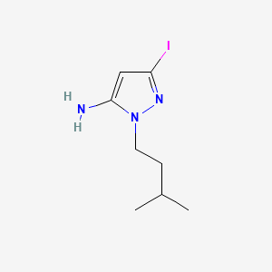 molecular formula C8H14IN3 B12457933 3-iodo-1-(3-methylbutyl)-1H-pyrazol-5-amine 