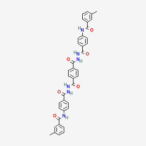 molecular formula C38H32N6O6 B12457944 3-Methyl-N-[4-({[4-({[4-(3-methylbenzamido)phenyl]formohydrazido}carbonyl)phenyl]formohydrazido}carbonyl)phenyl]benzamide 