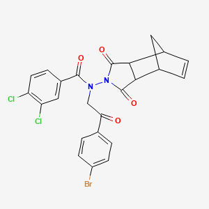 N-[2-(4-bromophenyl)-2-oxoethyl]-3,4-dichloro-N-(1,3-dioxo-1,3,3a,4,7,7a-hexahydro-2H-4,7-methanoisoindol-2-yl)benzamide