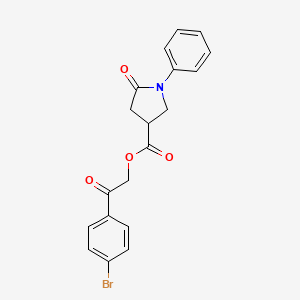 2-(4-Bromophenyl)-2-oxoethyl 5-oxo-1-phenylpyrrolidine-3-carboxylate