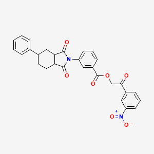 2-(3-nitrophenyl)-2-oxoethyl 3-(1,3-dioxo-5-phenyloctahydro-2H-isoindol-2-yl)benzoate