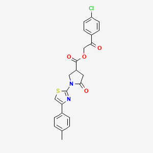 molecular formula C23H19ClN2O4S B12458031 2-(4-Chlorophenyl)-2-oxoethyl 1-[4-(4-methylphenyl)-1,3-thiazol-2-yl]-5-oxopyrrolidine-3-carboxylate 