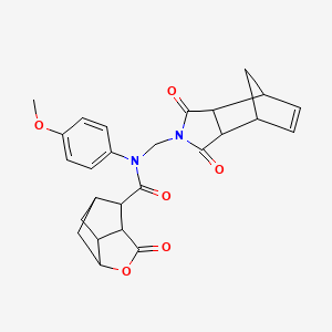 N-[(1,3-dioxo-1,3,3a,4,7,7a-hexahydro-2H-4,7-methanoisoindol-2-yl)methyl]-N-(4-methoxyphenyl)-2-oxohexahydro-2H-3,5-methanocyclopenta[b]furan-7-carboxamide