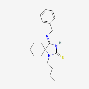 (4E)-4-(benzylimino)-1-butyl-1,3-diazaspiro[4.5]decane-2-thione