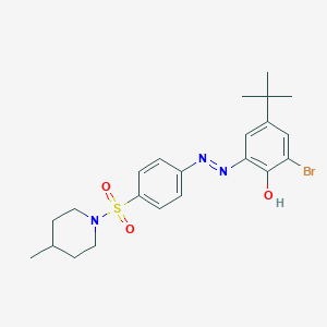 2-bromo-4-tert-butyl-6-[(E)-{4-[(4-methylpiperidin-1-yl)sulfonyl]phenyl}diazenyl]phenol